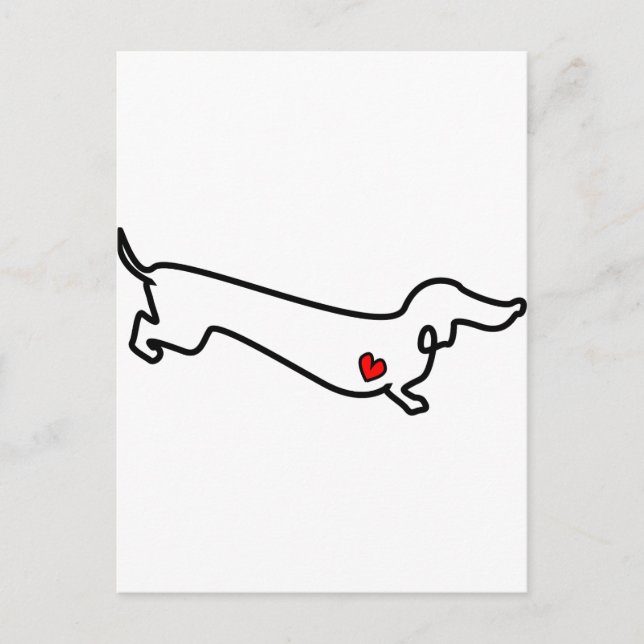 Postal Dachshund Heart (Anverso)