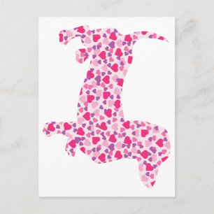Postal Dachshund Hearts