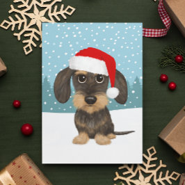 Postal Dachshund Holiday Cute Mascota Dog Personalizado