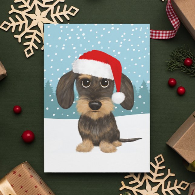 Postal Dachshund Holiday Cute Mascota Dog Personalizado (Subido por el creador)