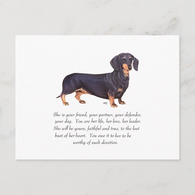 Postal Dachshund Keepsake - mujer (Anverso)