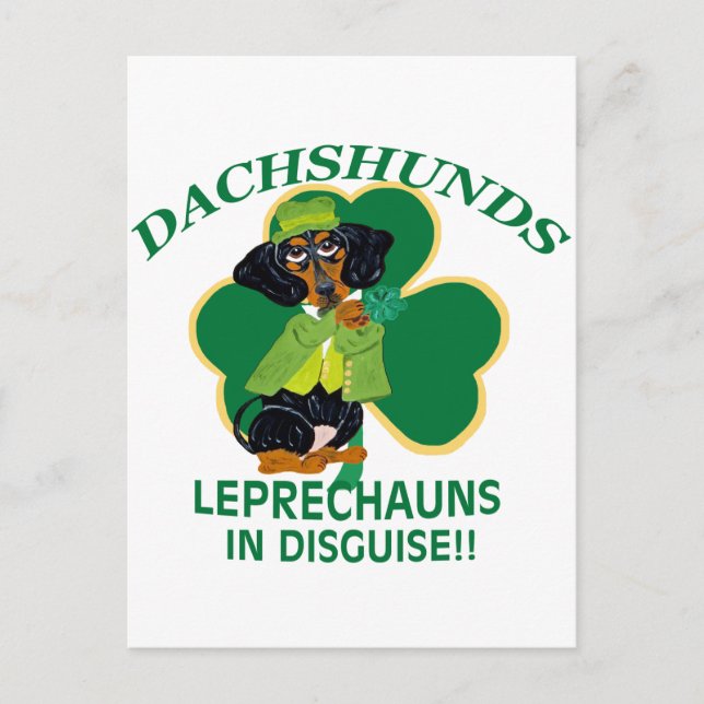 POSTAL DACHSHUND LEPRECHAUN (Anverso)