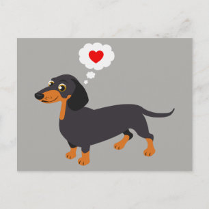 Postal Dachshund Love Doxie Heart Postcard