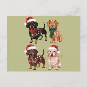 Postal Dachshund Navidades Regalo de Navidad de mamá aman