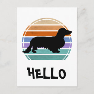 Postal Dachshund Pelo Largo - Silueta 1