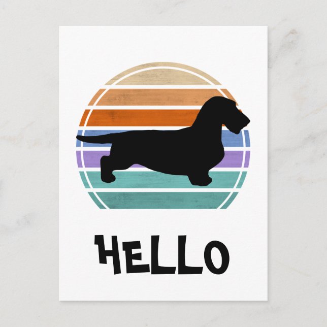 Postal Dachshund Pelo Rudo - Silueta 1 (Anverso)