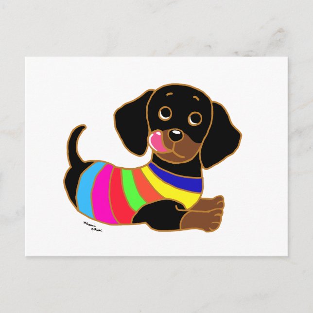 Postal Dachshund Personalizado 2 (Anverso)