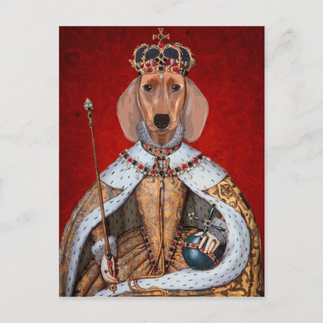 Postal Dachshund Queen (Anverso)