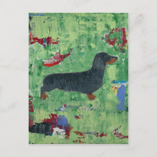 Postal Dachshund Regalos Wiener Dog Arte Resumen Moderno