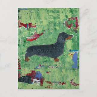 Postal Dachshund Regalos Wiener Dog Arte Resumen Moderno