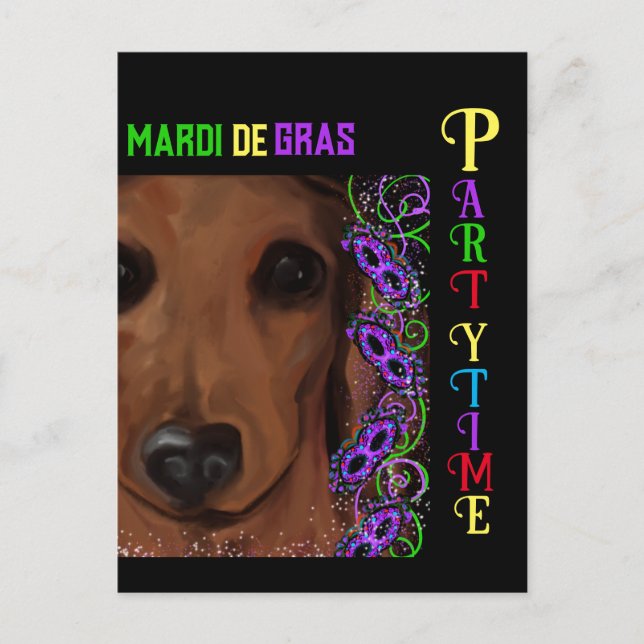 Postal Dachshund Rojo (Anverso)