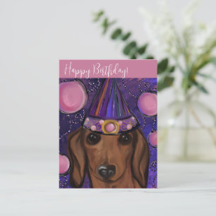 Postal Dachshund Rojo        