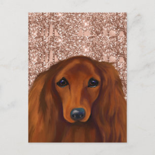 POSTAL DACHSHUND ROJO