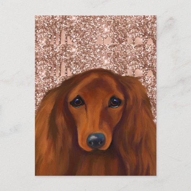 POSTAL DACHSHUND ROJO (Anverso)