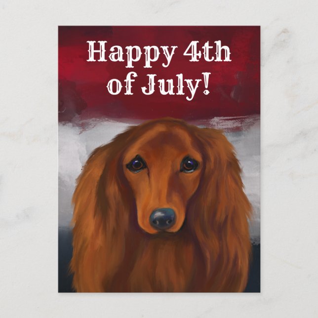 POSTAL DACHSHUND ROJO (Anverso)