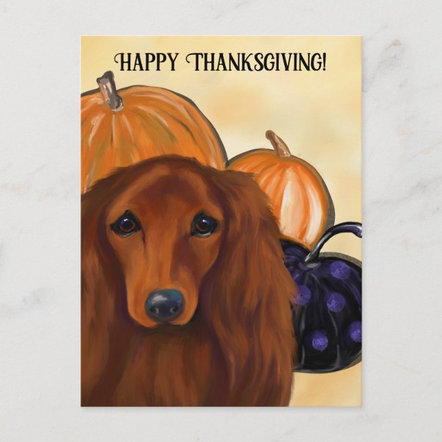 POSTAL DACHSHUND ROJO (Anverso)