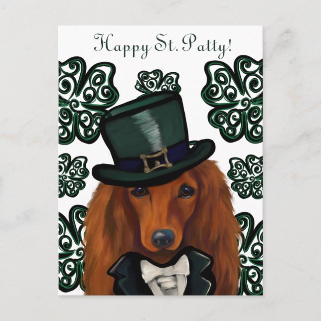 POSTAL DACHSHUND ROJO            (Anverso)