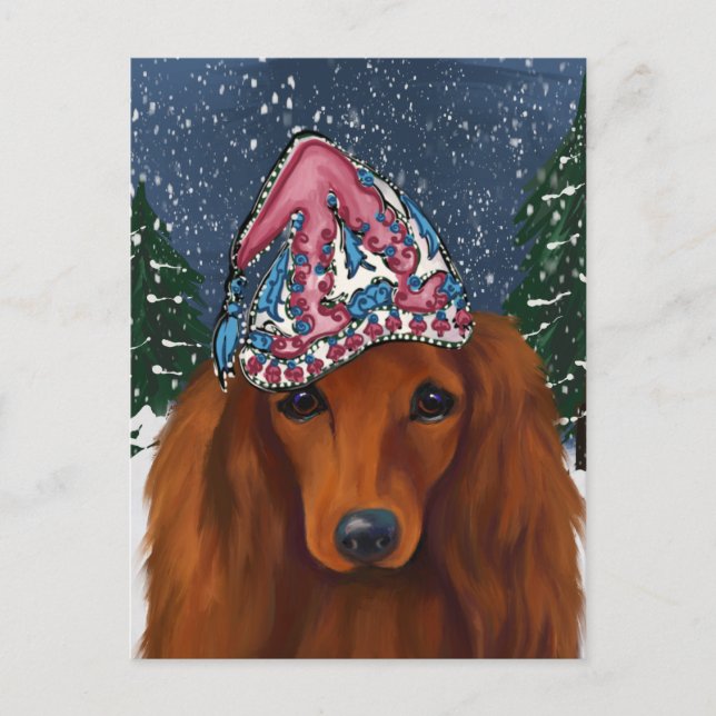 POSTAL DACHSHUND ROJO               (Anverso)