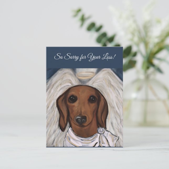 Postal Dachshund Rojo (Anverso de pie)