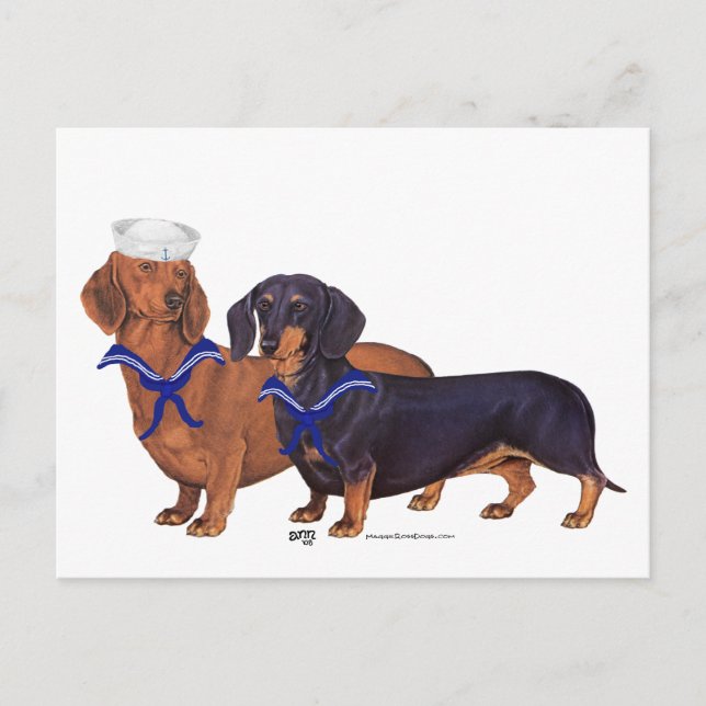 Postal Dachshund Sailors (Anverso)