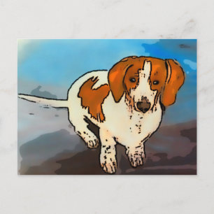 Postal Dachshund Sausage Dog Mascota Watercolor Postcard