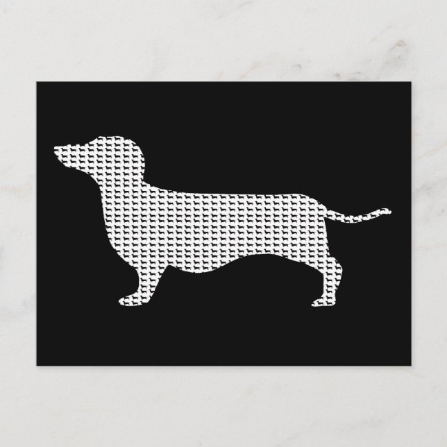 Postal Dachshund Silhouette De Muchos (Anverso)