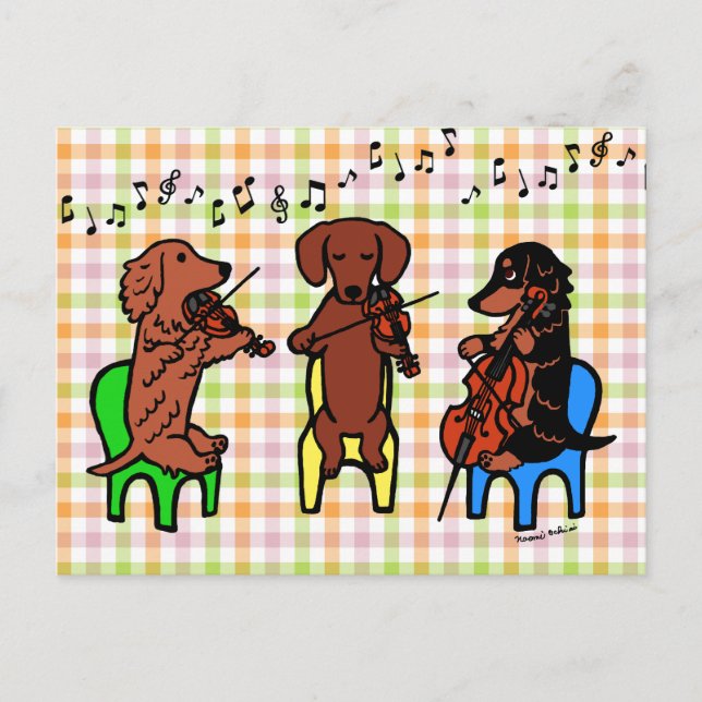 Postal Dachshund String Trio (Anverso)