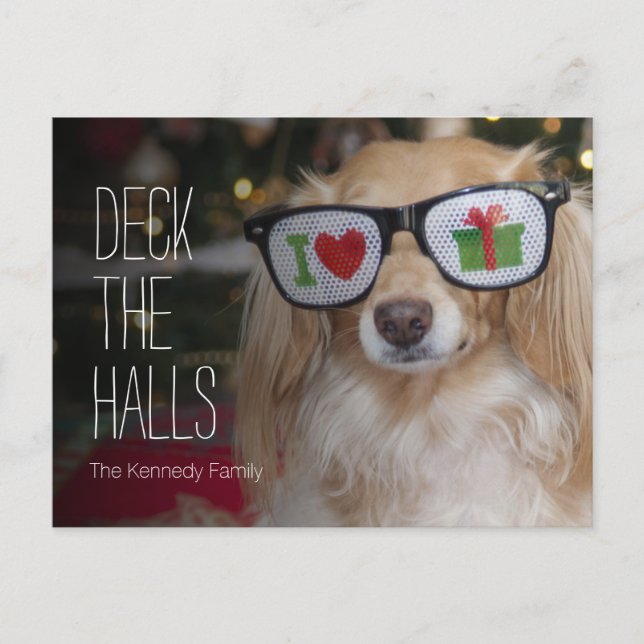 Postal Dachshund usa 'Me encantan los regalos' (Anverso)