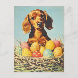 Postal Dachshund Vintage Easter