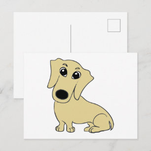 Postal dachshund wheaton caricatura