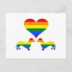 Postal Dachshunds arcoiris