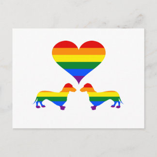 Postal Dachshunds arcoiris
