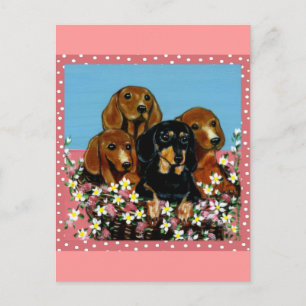 Postal Dachshunds del Día de la Madre