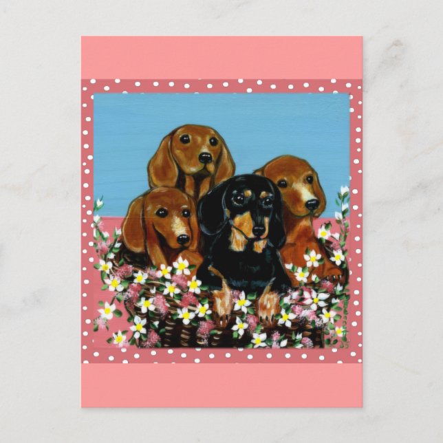 Postal Dachshunds del Día de la Madre (Anverso)