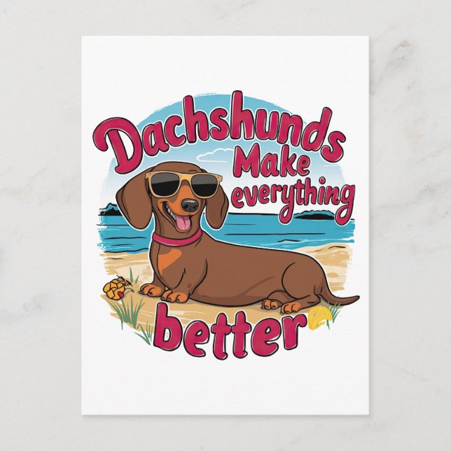 Postal Dachshunds lo hacen mejor (Anverso)