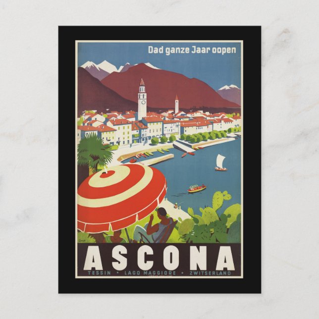 Postal Dad ganze Jaar oopen Ascona (Anverso)