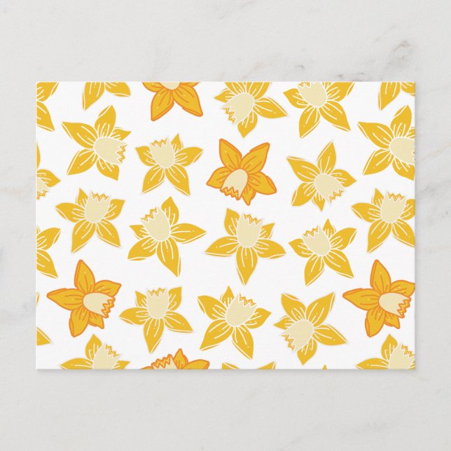 Postal Daddodil amarillo primavera (Anverso)