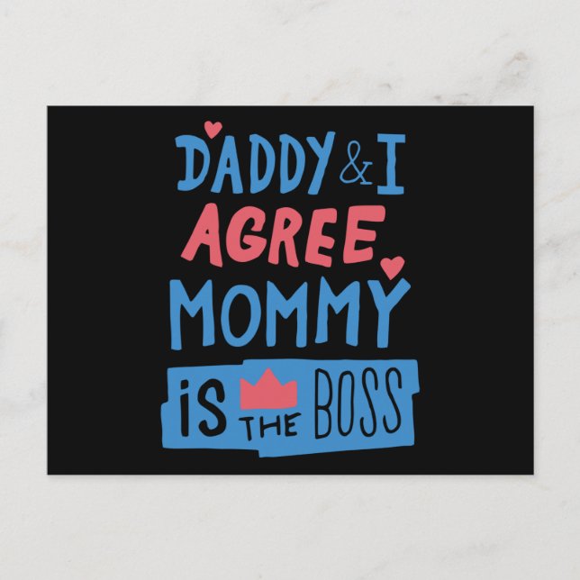 Postal Daddy and I agree Mommy is the boss (Anverso)