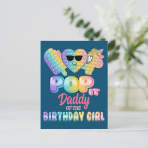 Postal Daddy Of The Birthday Pop it Girl Bday Party Funny