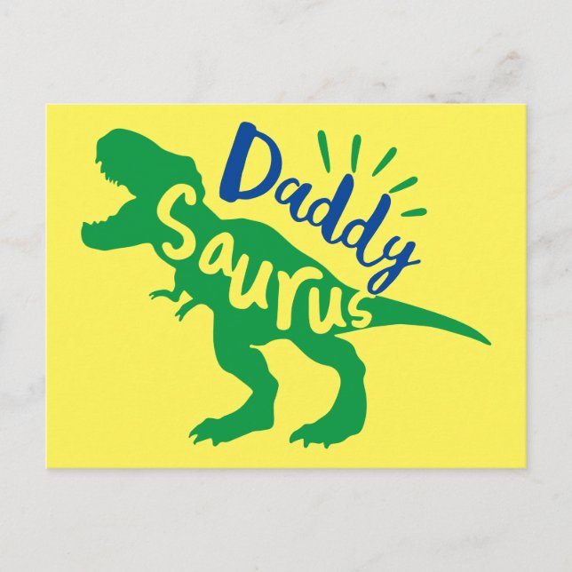 Postal Daddy Saurus T-Rex Silhouette (Anverso)