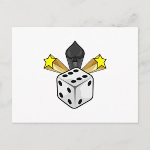 Postal Dados en Poker con Picas y Estrellas