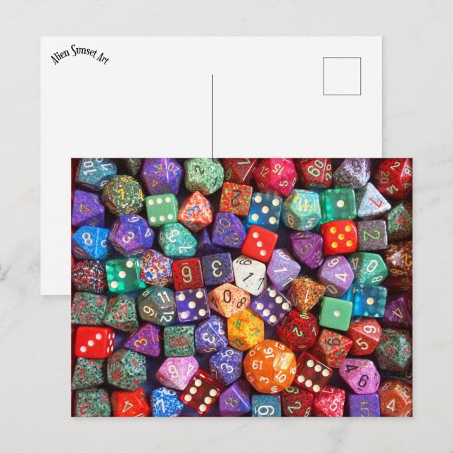 Postal dados multicolores (Anverso / Reverso)