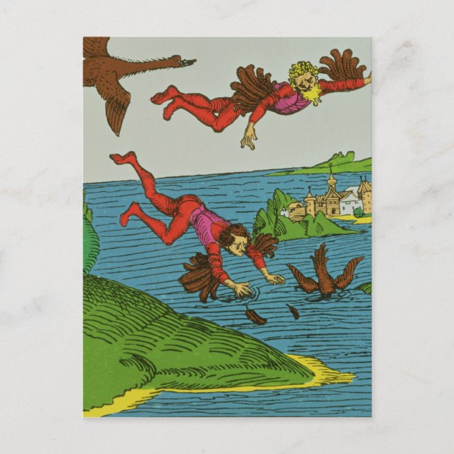 Postal Daedalus e Icarus, siglo XV (Anverso)