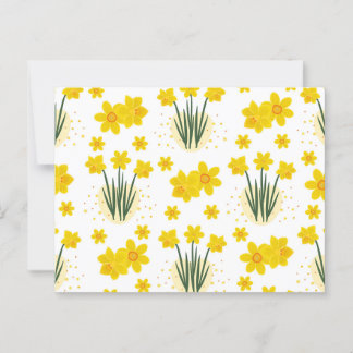 Postal Daffodias brillantes, patrón sin fisuras