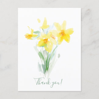 Postal Daffodil Amarillo / Personalizado/ Gracias