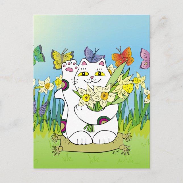 Postal Daffodil Neko (Anverso)
