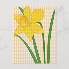 Postal Daffodil Springtime Diseño de flores amarillas
