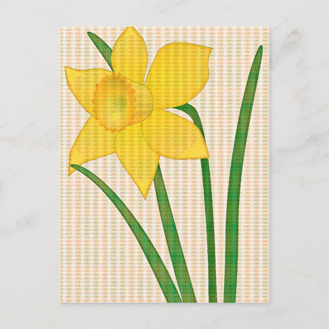 Postal Daffodil Springtime Diseño de flores amarillas (Anverso)
