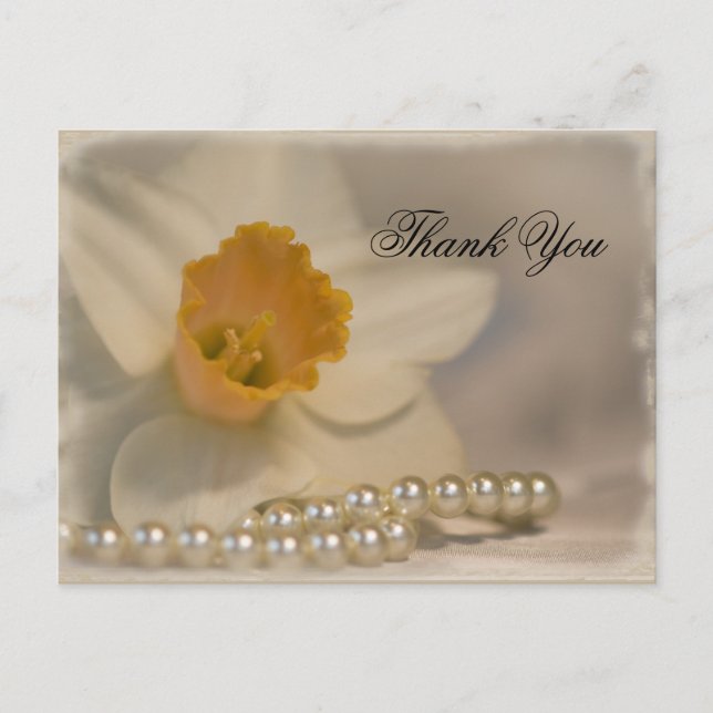 Postal Daffodil y Pearls Boda Gracias (Anverso)