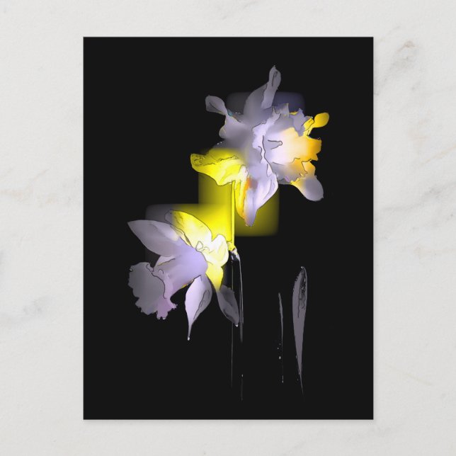 Postal Daffodils cubistas (Anverso)